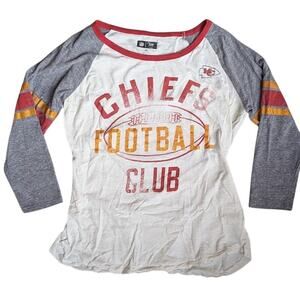 CHIEFS NFL Shirt Women's Size XL 3/4 Sleeve Raglan Kansas City Chiefs Apparel